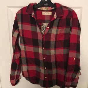 Anthropologie Isabella Sinclair Flannel/Lace shirt